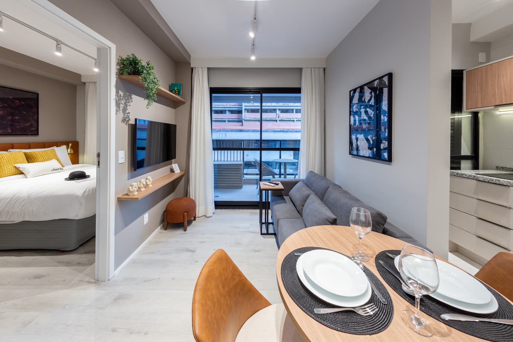 Apartamento 1 Dorm Casal - Charlie Contemporâneo Jardins Essential